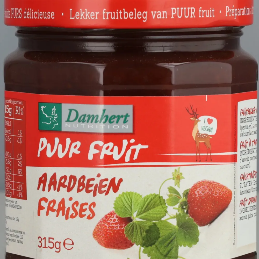 3x Puur Fruit Confiture Aardbei 315 gr^Damhert Best