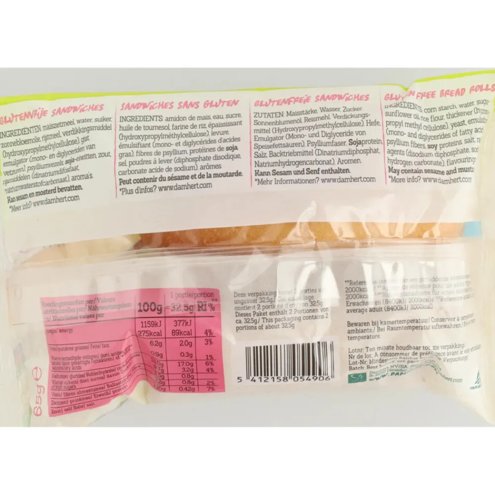 Online 3x Sandwiches Glutenvrij 65 gr Brood & Crackers