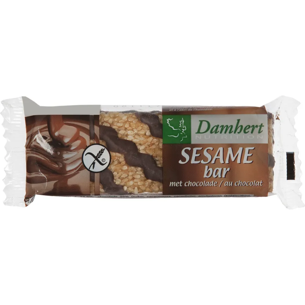 3x Traditional Sesambar Chocolade Glutenvrij 45 gr^Damhert Best