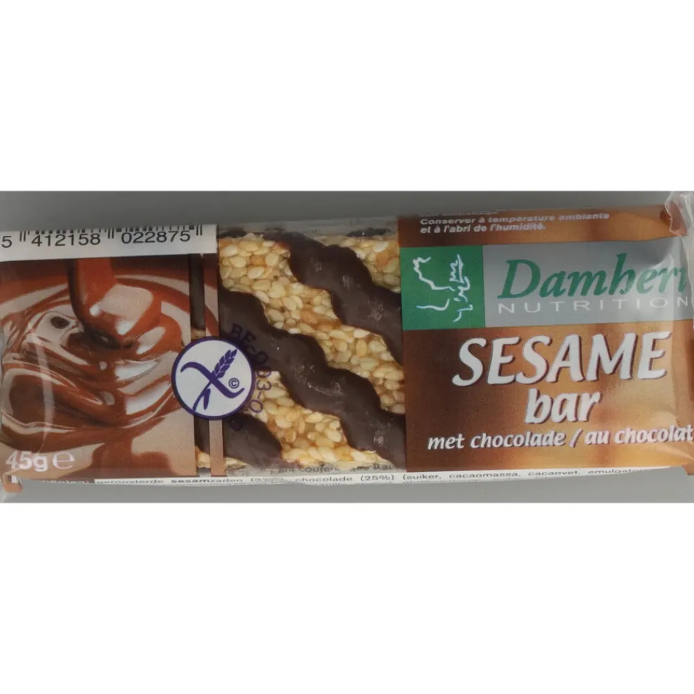 3x Traditional Sesambar Chocolade Glutenvrij 45 gr^Damhert Best