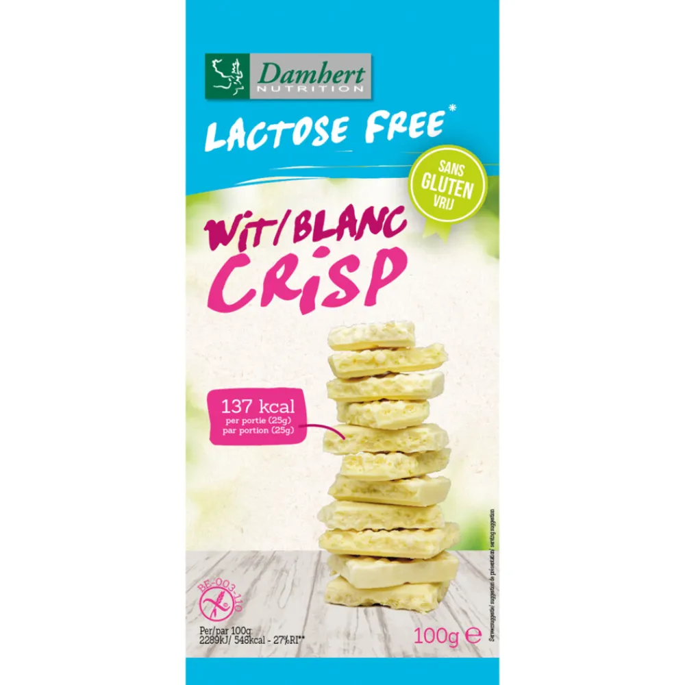 3x Witte Chocoladetabletten Crisp Glutenvrij 100 gr^Damhert