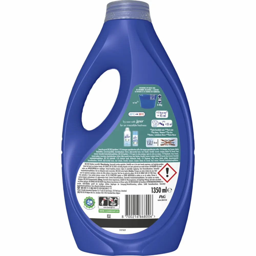 Best 4x Vloeibaar Wasmiddel Katoen fris 30 Wasbeurten 1350 ml Wasmiddel