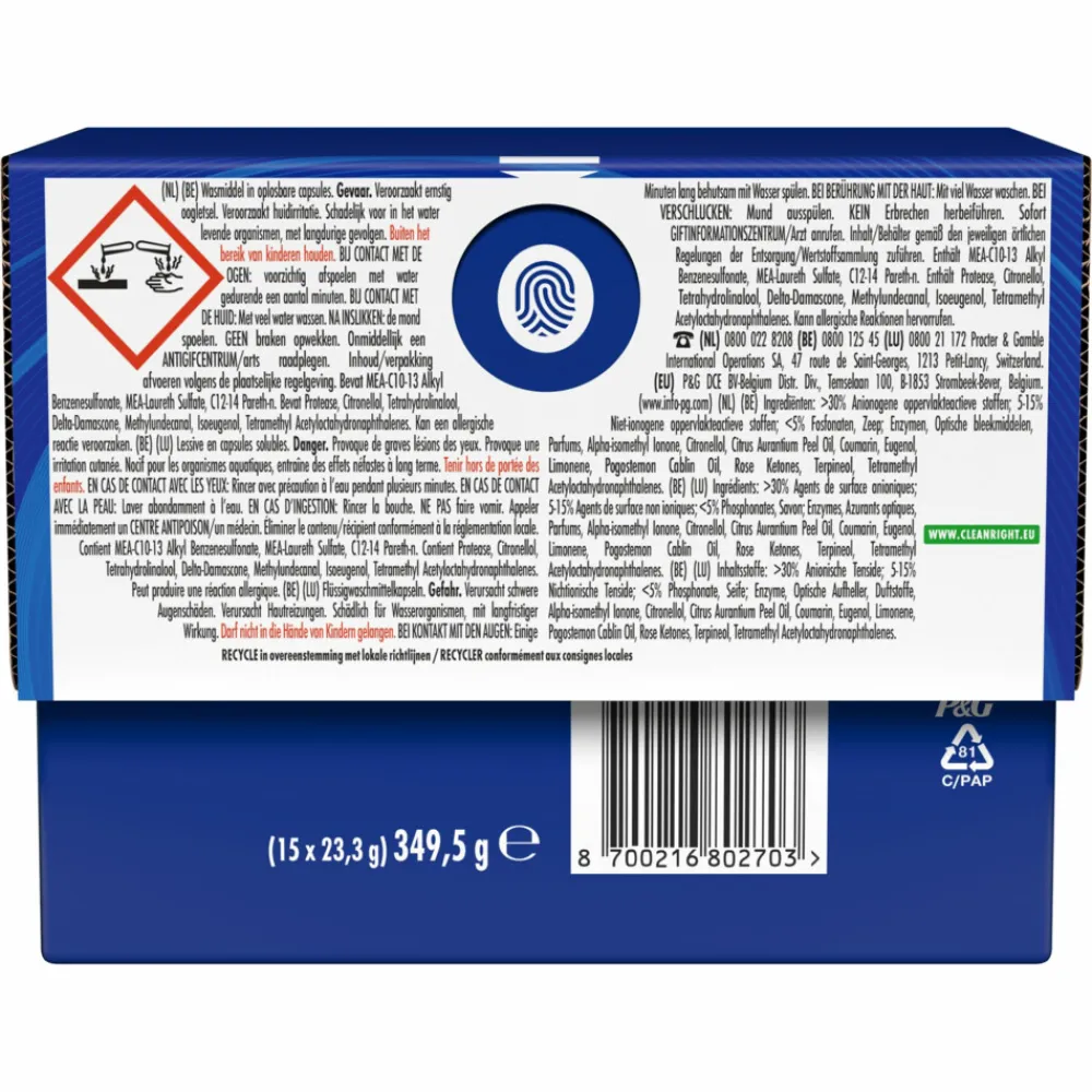 4x Wasmiddelcapsules 4in1 Platinum Pods +Extra Vlekkenverwijderaar 15 stuks^Dash New