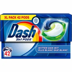 Wasmiddel<Dash 4x Wasmiddelcapsules 3in1 Pods Witter dan Wit 42 stuks
