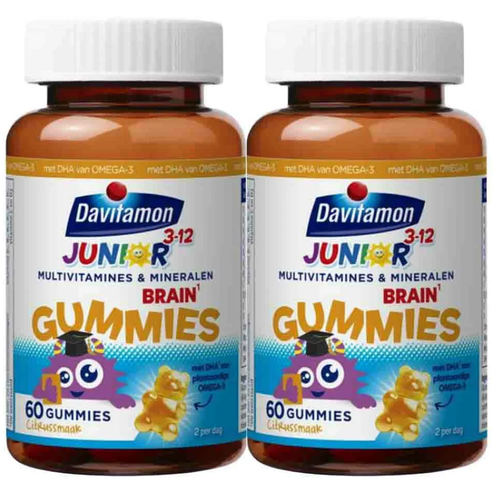 2x Junior Brain Multivitamines Citrus 60 gummies^Davitamon Outlet