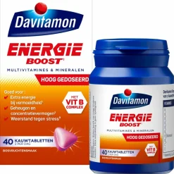 Multi Vitaminen En Mineralen<Davitamon 2x Energie Boost Bosvruchten 40 kauwtabletten