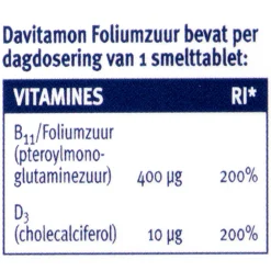 Vitaminen En Supplementen<Davitamon 2x Foliumzuur 84 smelttabletten