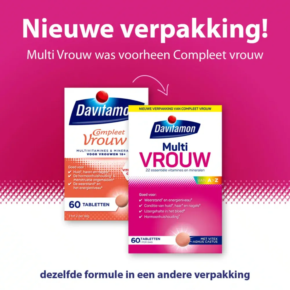 Vitaminen Vrouw<Davitamon 2x Multi Vrouw 60 capsules