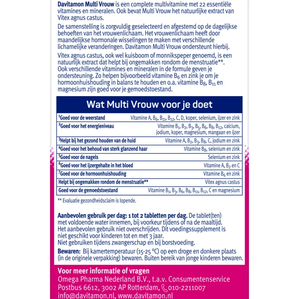 Vitaminen Vrouw<Davitamon 2x Multi Vrouw 60 capsules