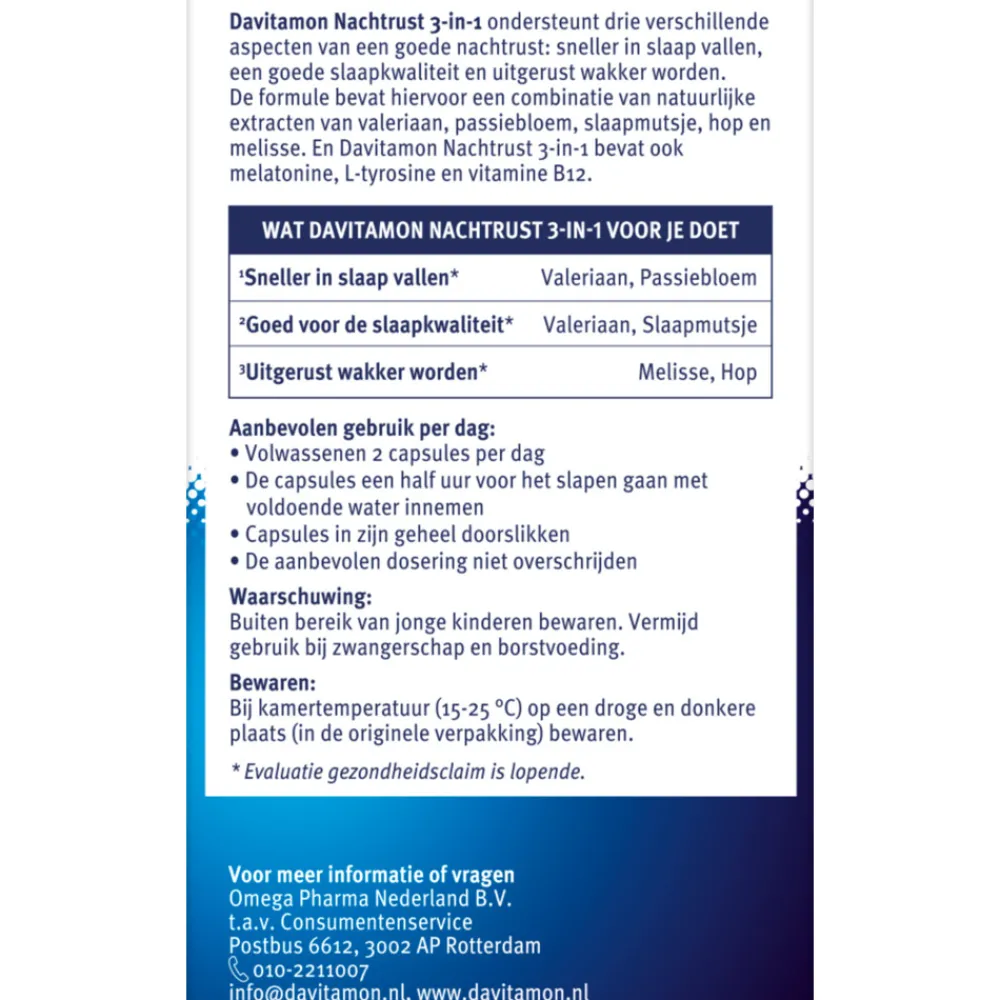 Clearance 2x Nachtrust 3-in-1 20 capsules Rustgevend & Slapen