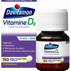 2x Vitamine D 10 MCG Volwassenen 150 smelttabletten^Davitamon Sale
