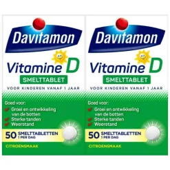 Vitaminen & Supplementen|Vitaminen<Davitamon 2x Vitamine D Kind 50 smelttabletten