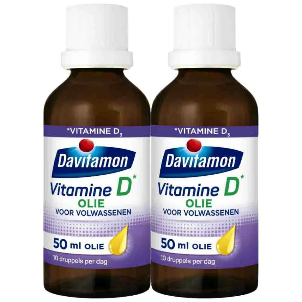 2x Vitamine D Olie Volwassenen 50 ml^Davitamon Online