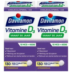 2x Vitamine D3 Vanaf 50 Jaar 130 smelttabletten^Davitamon