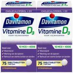Sale 2x Vitamine D Volwassenen 75 smelttabletten Vitaminen