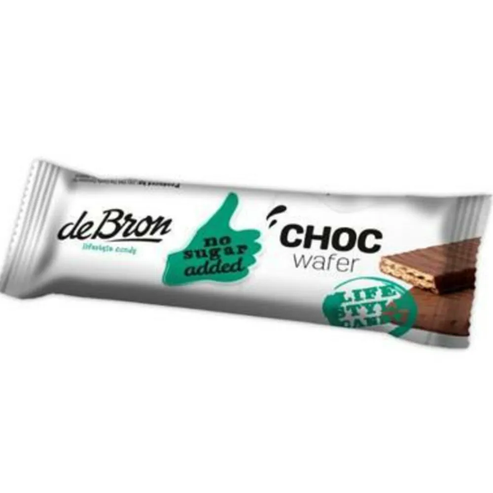 Chocolade<De bron 24x Choc Wafer Suikervrij 40 gr