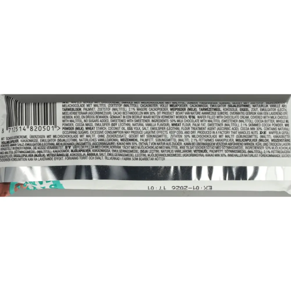 Chocolade<De bron 24x Choc Wafer Suikervrij 40 gr