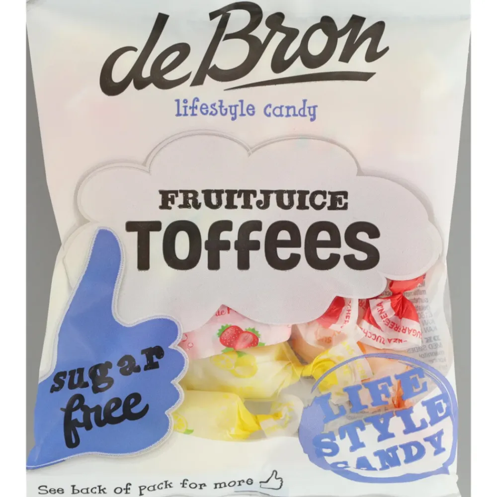 Outlet 6x Suikervrije Fruittoffee 90 gr Snoep