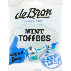 3x Suikervrije Mint Toffee 90 gr^De bron Hot