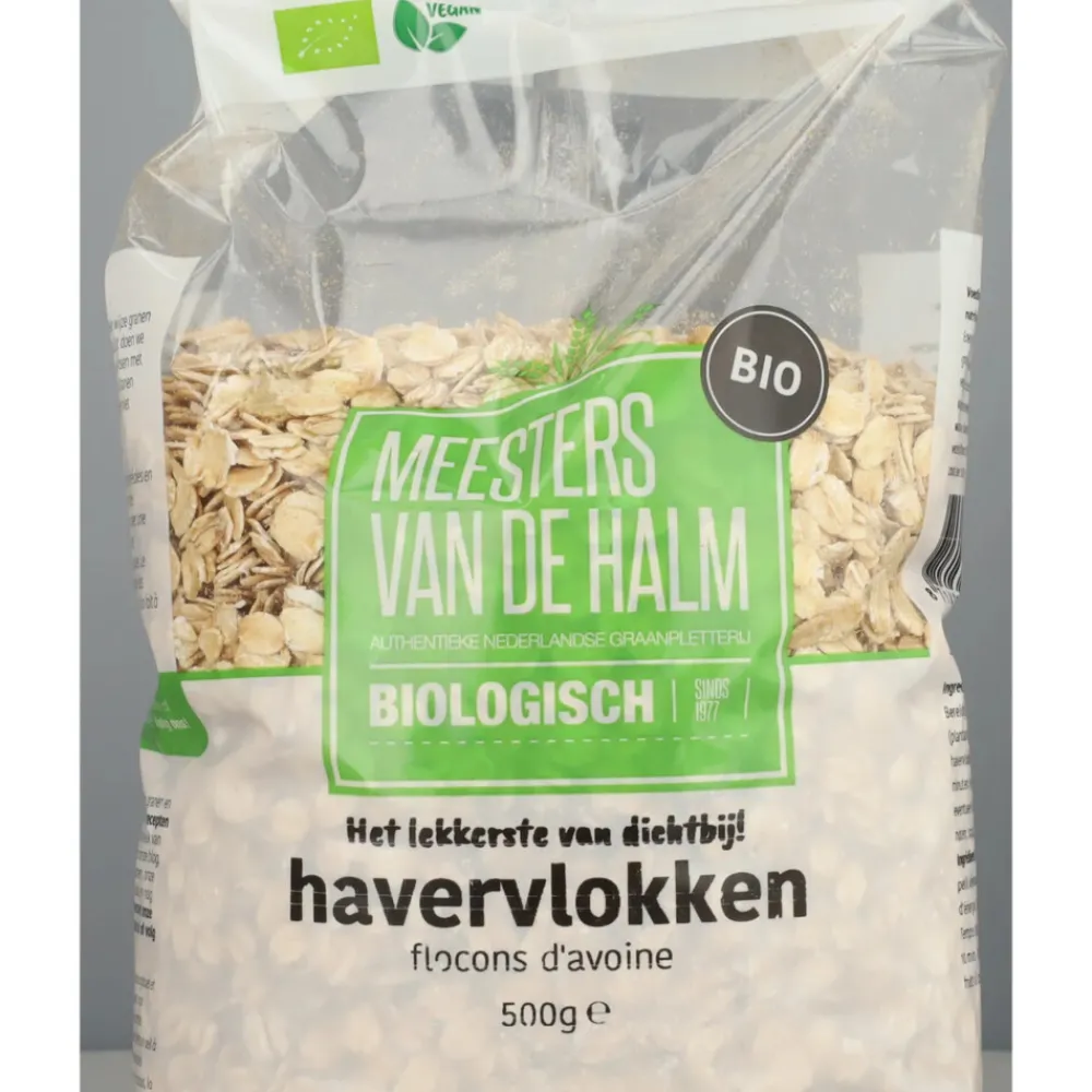 Ontbijtgranen<De halm 3x Biologisch Havervlokken Grof 500 gr