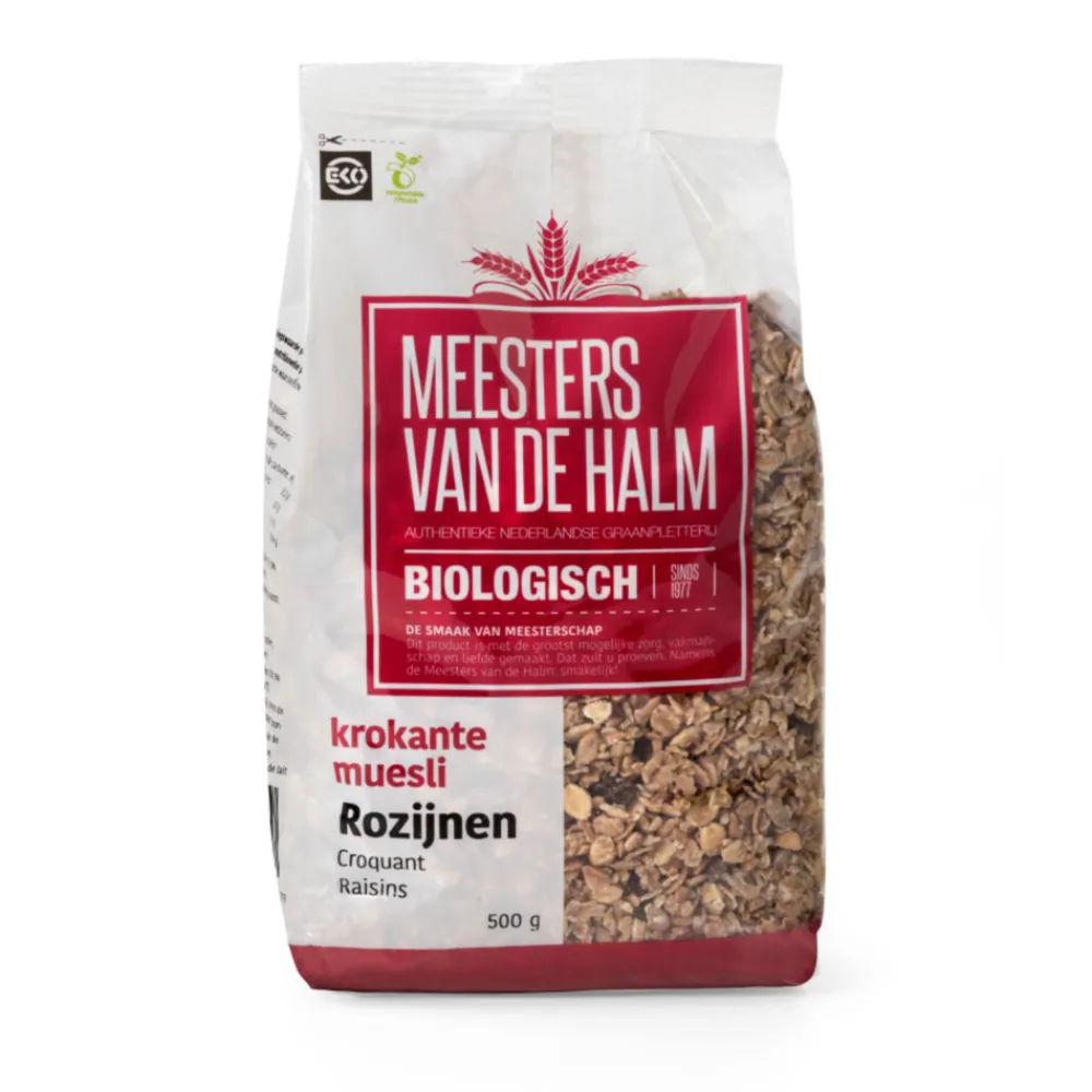 3x Muesli Krokant Rozijenen 500 gr^De halm Best
