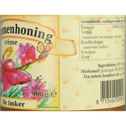 Discount 3x Bloemenhoning Creme 900 gr Siropen & Zoetstoffen