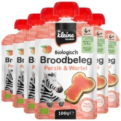 Online 6x Bio Broodbeleg Perzik & Wortel 100 gr Baby & Peutervoeding|Beleg