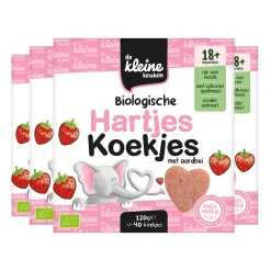 Best 4x Bio Hartjeskoekjes Aardbei 120 gr Baby & Peutervoeding