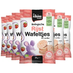 Hot 6x Bio Rijstwafeltjes Aardbei 7+m 35 gr Baby & Peutervoeding