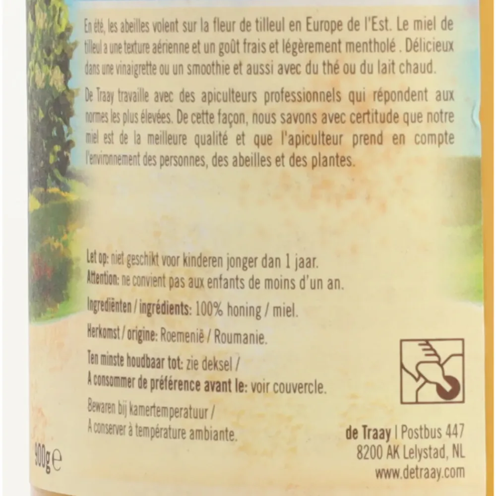 Siropen & Zoetstoffen<De Traay 3x Honing Linde 900 gr