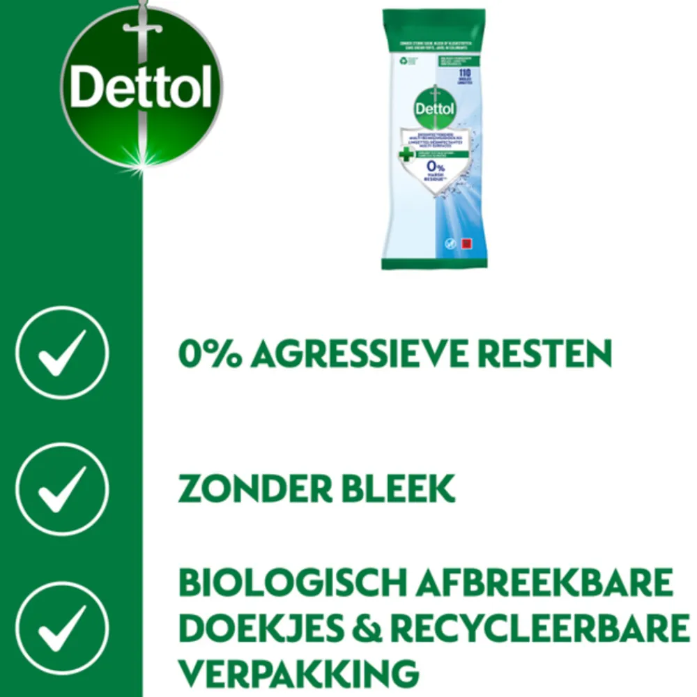 3x Desinfecterende Reinigingsdoekjes Cleanser 110 stuks^Dettol Clearance