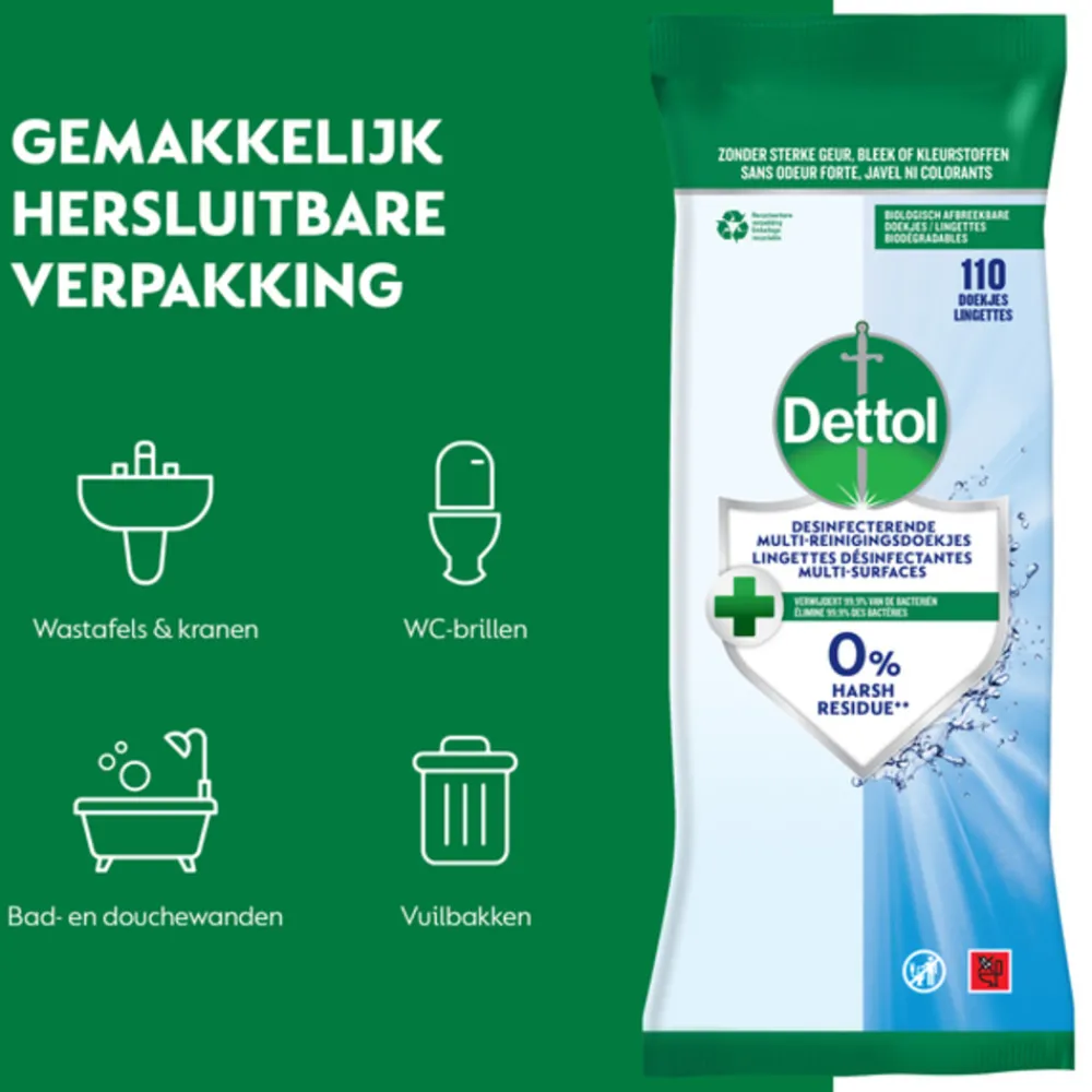 3x Desinfecterende Reinigingsdoekjes Cleanser 110 stuks^Dettol Clearance