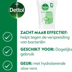 5x No Touch Wasgel Navulling Hydraterende Aloe Vera 250 ml^Dettol New