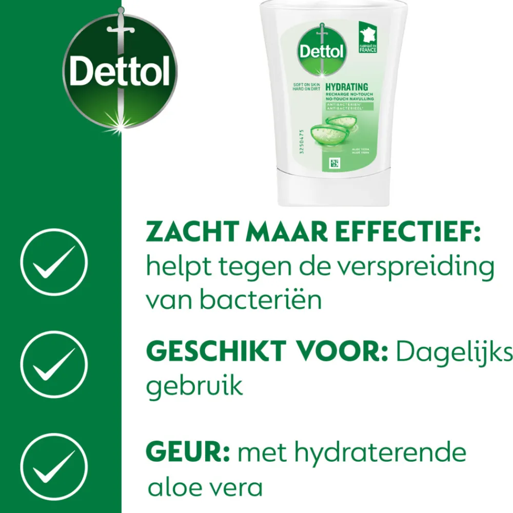 5x No Touch Wasgel Navulling Hydraterende Aloe Vera 250 ml^Dettol New