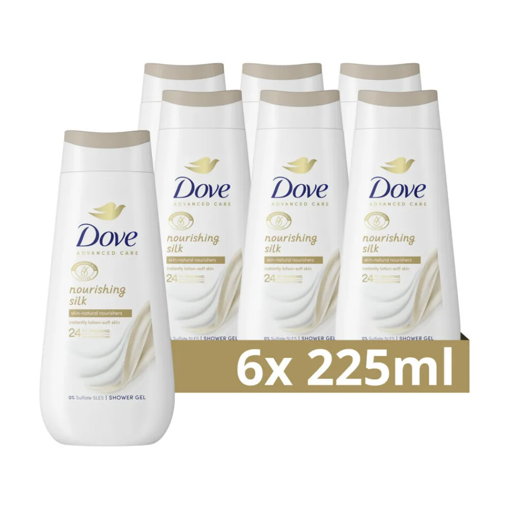 6x Douchecrème Nourishing Silk 225 ml^Dove Clearance