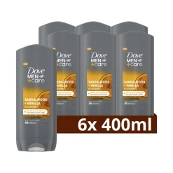 6x Douchegel Men+ Care Sandalwood & Vanilla 400 ml^Dove Best