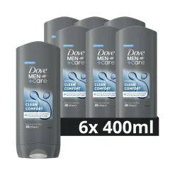 Hot 6x Douchegel Men+ Care Clean Comfort 400 ml Bad & Douche