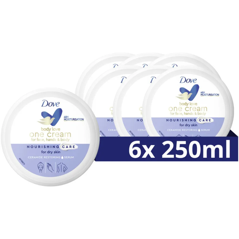 Huidverzorging<Dove 6x Hydraterende Bodycrème One Cream Rich 250 ml