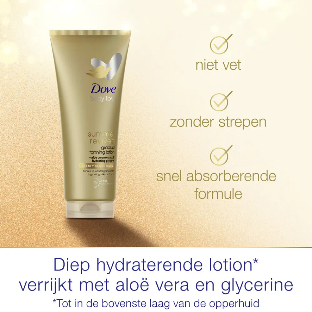 Huidverzorging|Zonbescherming<Dove 6x Zelfbruinende Bodylotion Summer Revived Light-Medium 200 ml