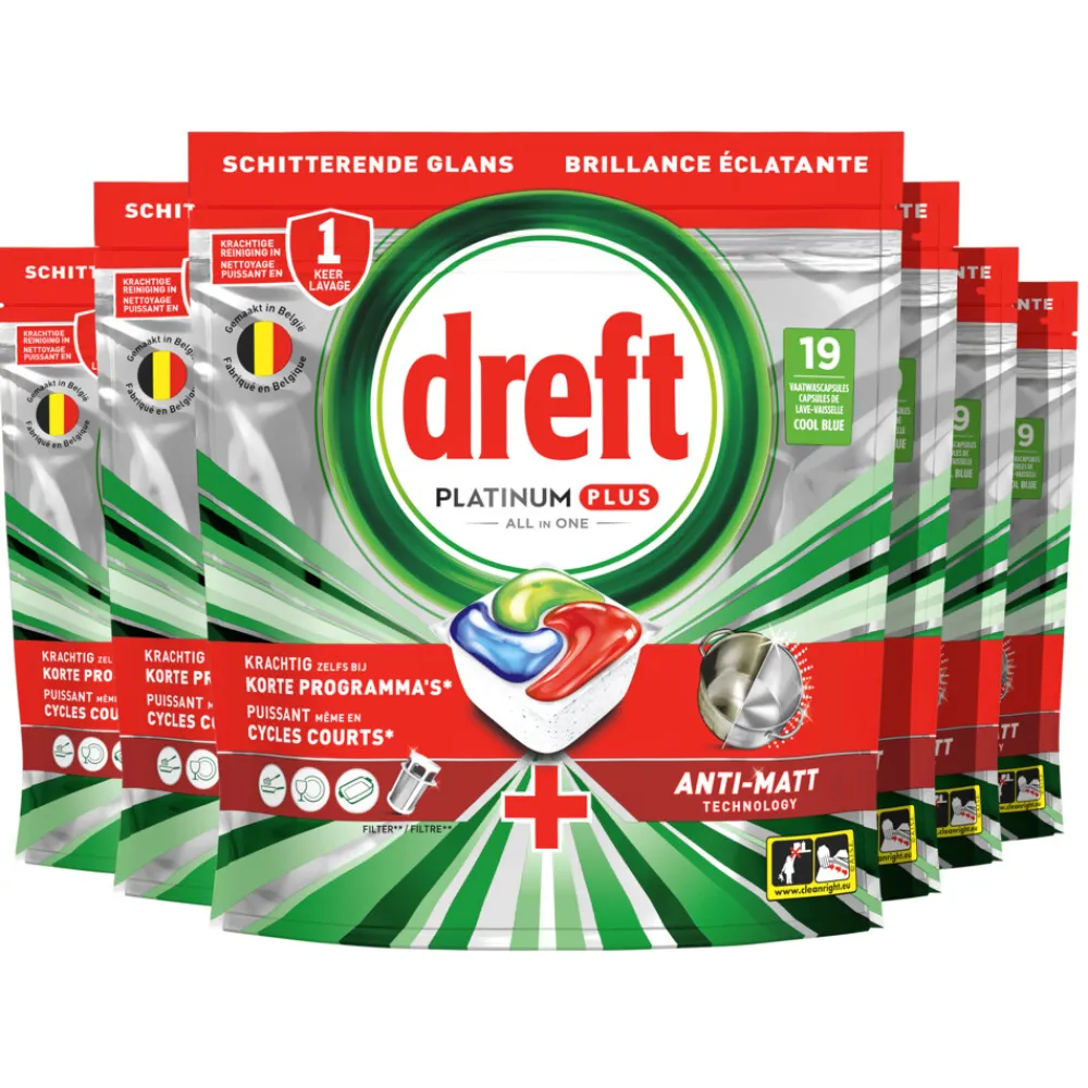 Online 6x Vaatwastabletten Platinum Plus All In One 19 stuks Machineafwas