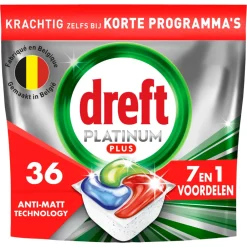 5x Vaatwastabletten Platinum Plus All In One 36 stuks^Dreft Clearance
