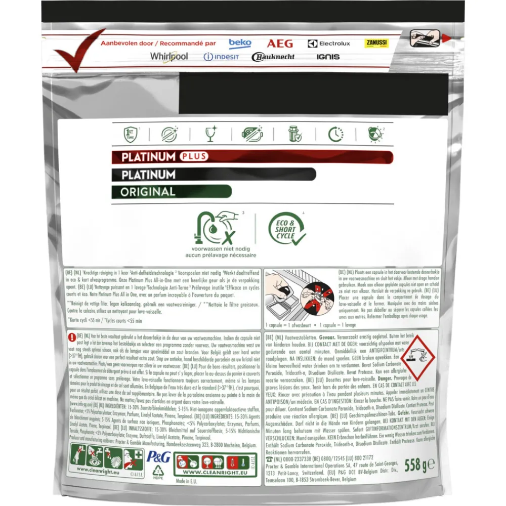 5x Vaatwastabletten Platinum Plus All In One 36 stuks^Dreft Clearance