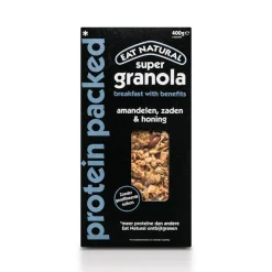 5x Super Granola Proteïn Packed met Amandelen, Zaden & Honing 400 gr^Eat natural Hot
