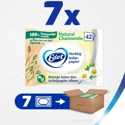 Toiletpapier<Edet 7x Kamille Vochtige Toiletpapier 42 stuks