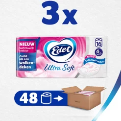 3x Ultra Soft Toiletpapier 4 Laags 16 stuks^Edet Discount