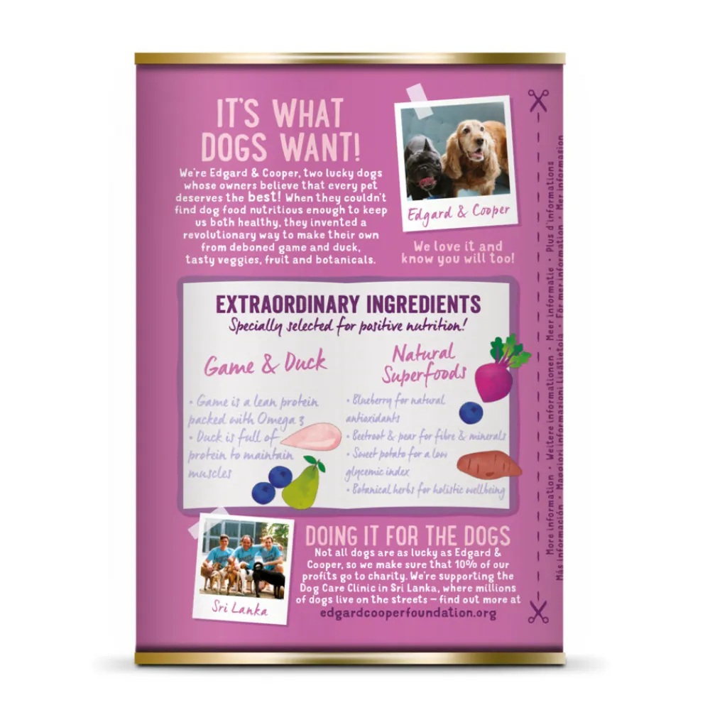 6x Blik Vers Vlees Hondenvoer Wild - Eend 400 gr^Edgard & Cooper
