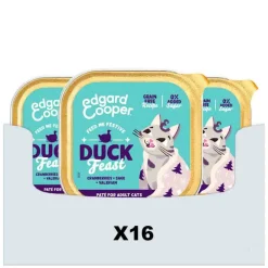 16x Feestelijk Kattenvoer Pate Adult Eend 85 gr^Edgard & Cooper Best