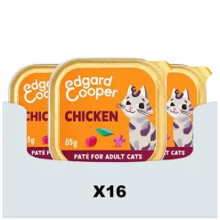 Kattenvoer<Edgard & Cooper 16x Kattenvoer Adult Pate Kip 85 gr