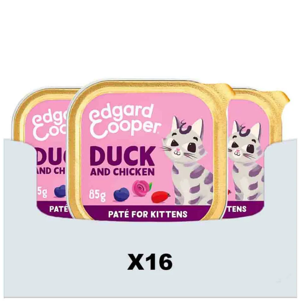 Hot 16x Kattenvoer Kitten Pate Eend - Kip 85 gr Kattenvoer