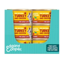 Kattenvoer<Edgard & Cooper 18x Kattenvoer Chunks Kip - Kalkoen 85 gr
